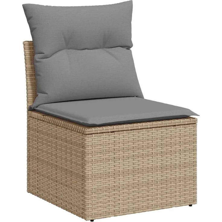 vidaXL 4-tlg. Garten-Sofagarnitur mit Kissen Beige Poly Rattan 3325951 – Bild 3