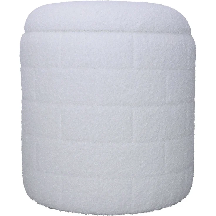 Sitzhocker mit Stauraum 40x40x45 cm Stoff Weiß abnehmbarer Deckel gepolstert Wohnzimmer – Bild 6