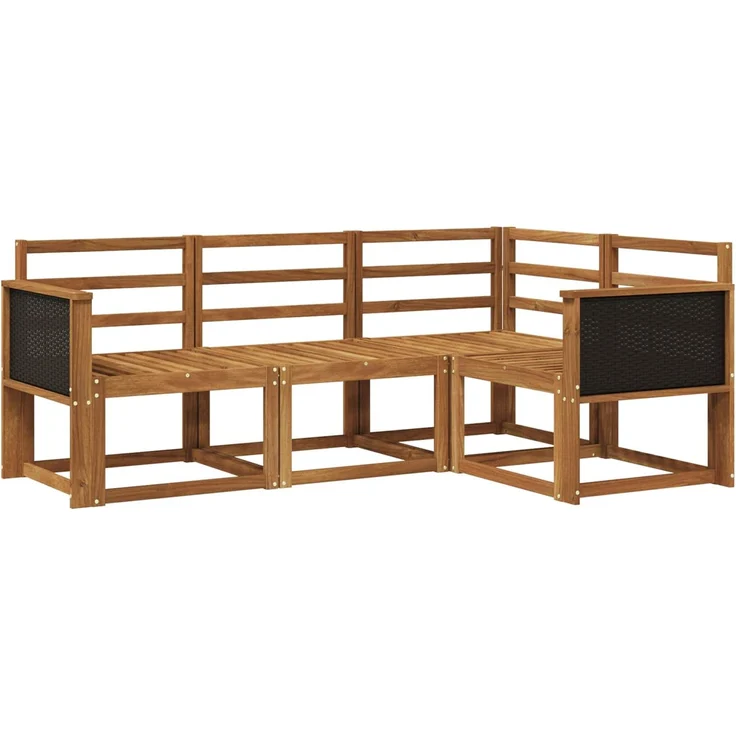 vidaXL Outdoor-Sofagarnitur 4 stk. 4-Sitzer Natur Massivholz Akazie 3385160 – Bild 2