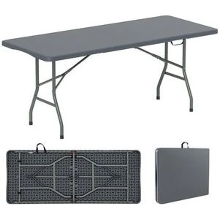 COSTWAY Campingtisch, 180cm tragbarer Klapptisch, bis 160 kg belastabr – Bild 6