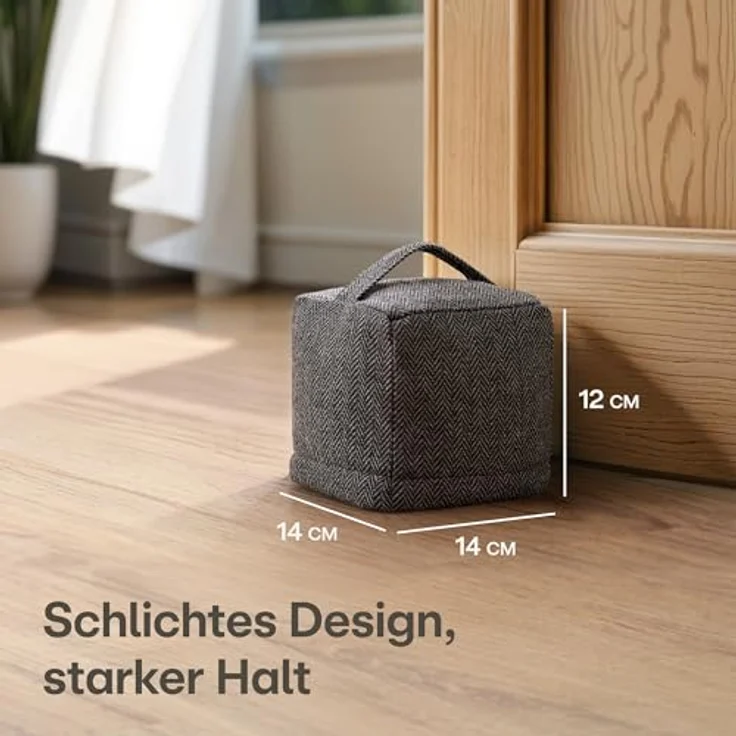 Praknu Bodentürstopper Türstopper Sack für Den Boden - Extra schwer 1Kg - mit Waschbarem (1 St), mit Tragegriff - Für Haus & Büro - mit rutschfesten Pads – Bild 3