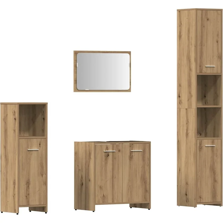 vidaXL 4-tlg. Badmöbel-Set Artisan-Eiche Holzwerkstoff 3328554 – Bild 2