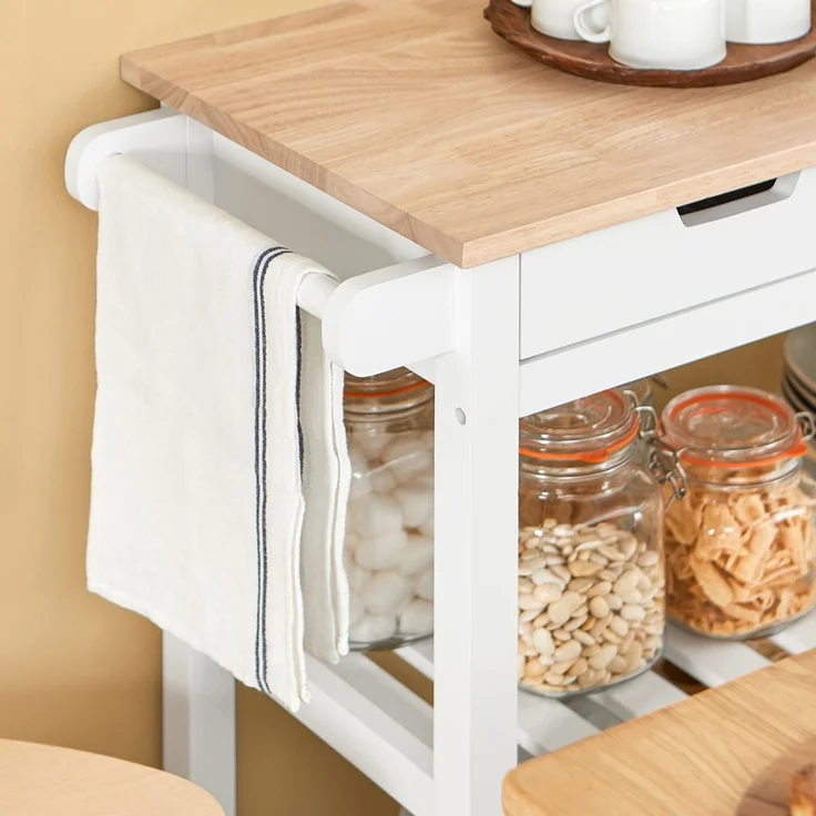 SoBuy FKW68-WN Kücheninsel, MDF, Lackiert, Weiß, 84 x 89 x 39 cm – Bild 10