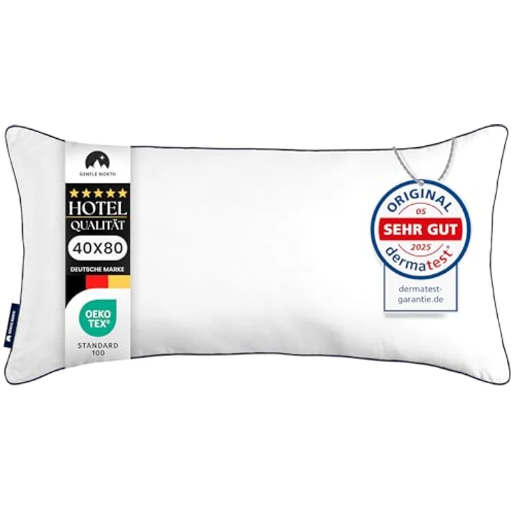 Gentle North Microfaserkissen Kopfkissen in Hotelqualität - Einzeln oder im 2er Set - 60° Waschbar, Füllung: Polyester, Rückenschläfer, Seitenschläfer, Bauchschläfer, Comfort, Reißverschluss für Füllung - Made in EU - allergikerfreundlich – Bild 2
