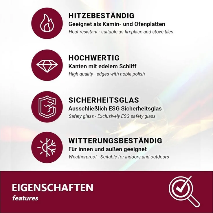 HOOZ Servierplatte Glasablage Ø 50 cm ESG Sicherheitsglas Schwarz – Tischplatte/Kamin, ESG Glas, (Dekoplatte Glas, 1-tlg, pflegeleichte Glasplatte), Präsentationsplatte, Käseplatte, Tortenplatte, Glas Tablett für Feiern – Bild 3