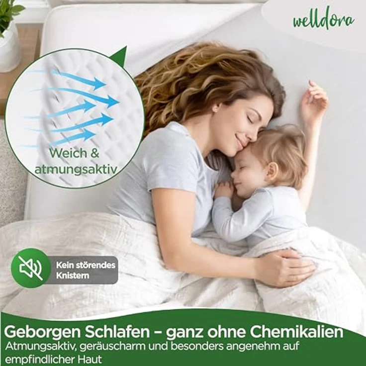 Encasing Premium Milbenbezug Matratzen ǀ Allergiker Matratzenschoner Welldora, fachärztlich getestet, Allergiker Bettwäsche mit Reissverschluss 360° – Bild 7