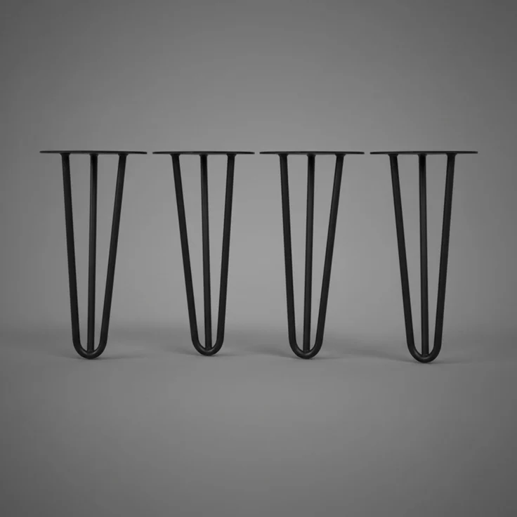 Tischbeine 4er-Set Hairpin 30 cm Haarnadelbeine Schwarz Möbelfüße Tischkufe – Bild 7