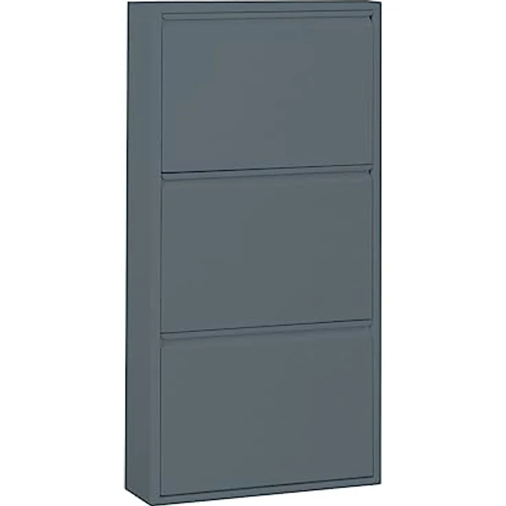 ebuy24 Pisa Schuhkipper, Grau, Schuhaufbewahrung mit 3 Klappen, 50x106x16 cm, Fertig montiert – Bild 1
