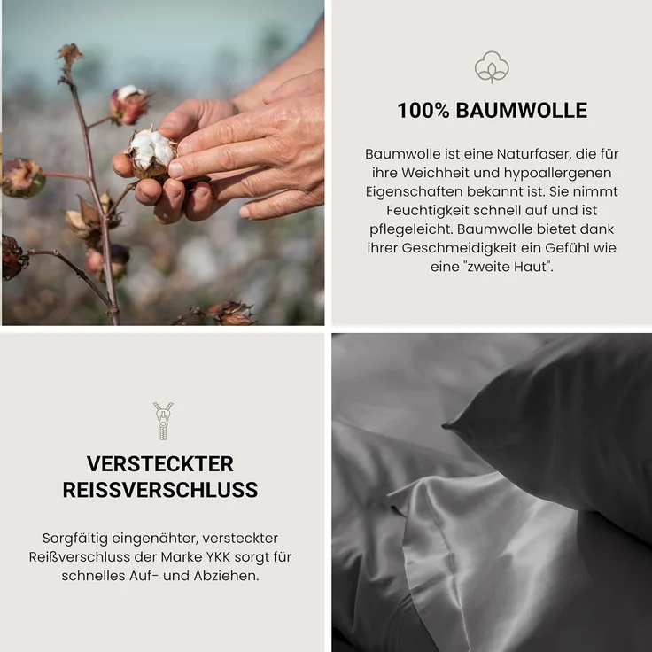Satin Kissenhüllenset Ella 2-teilig – Bild 3