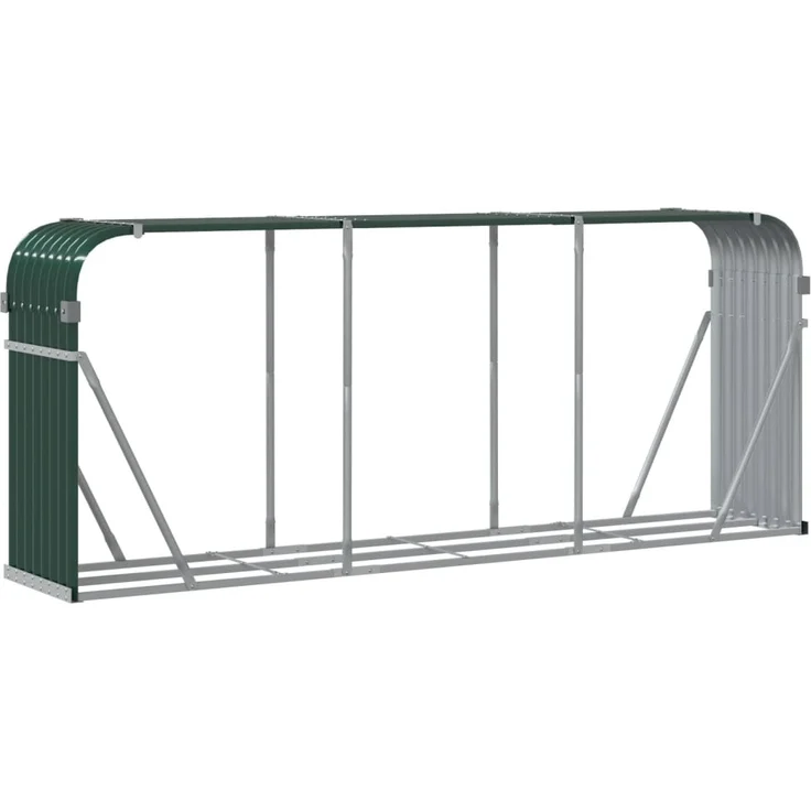 vidaXL Kaminholzunterstand Grün 234x45x100 cm Verzinkter Stahl 364545 – Bild 5