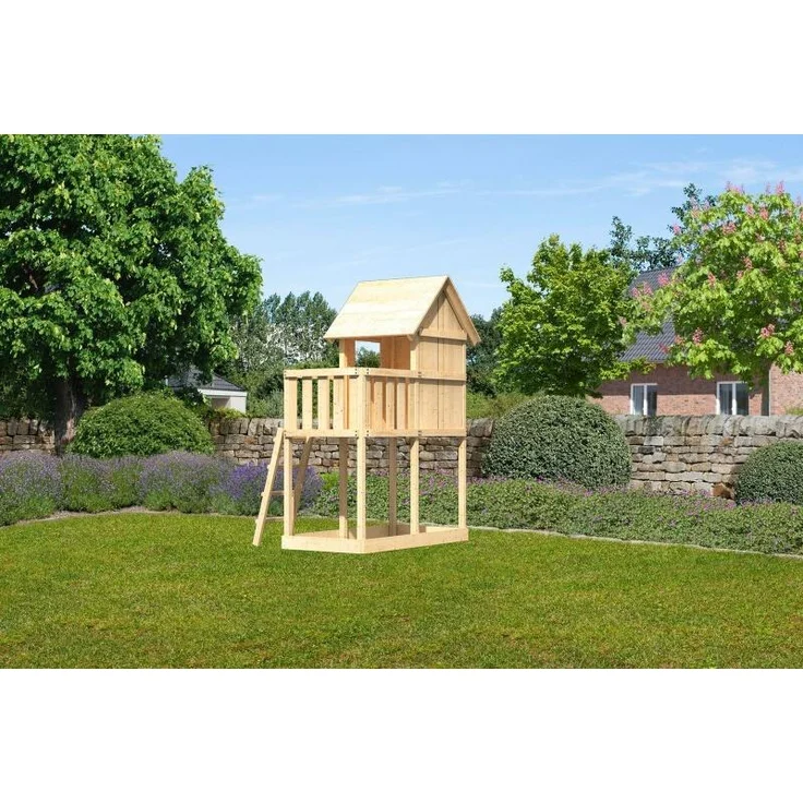 Karibu Kinderspielhaus Frieda Set Aktion2 naturbelassen mit Anbau – Bild 14