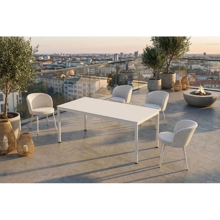 KAWOLA Gartenstuhl INDUS Outdoor Stoff cremefarben 77 x 62 x 56 cm – Bild 6
