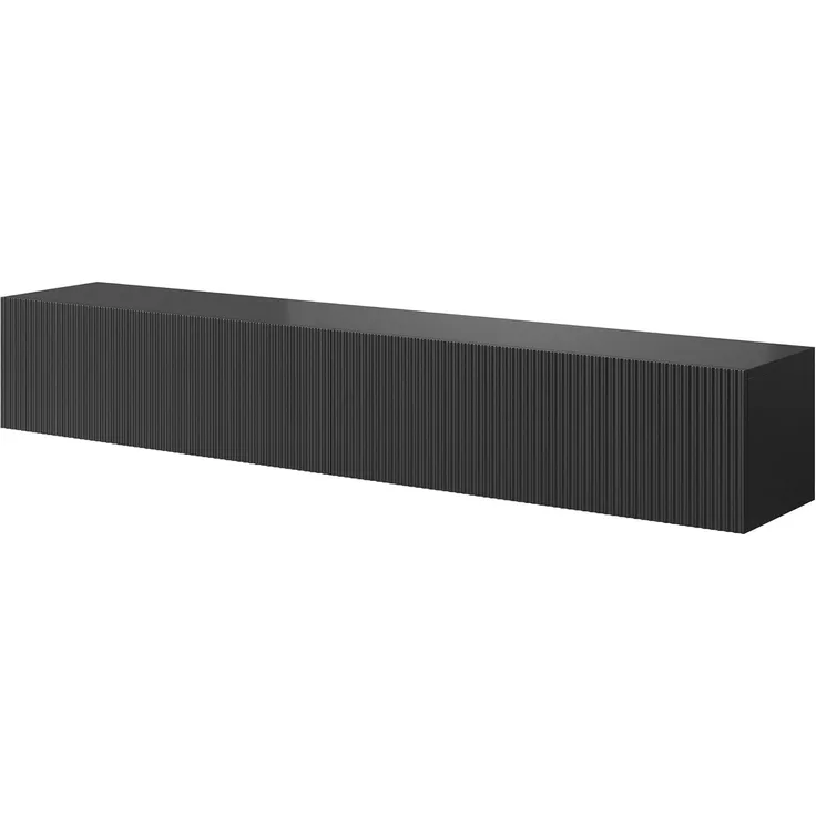 Selsey Veldio - TV Lowboard Schwarz, mit gefräster Front, 175 cm breit
