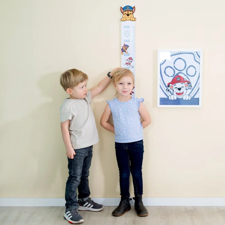 roba Messlatte 'Paw Patrol' - Skala von 70 cm bis 150 cm für Kinder - Holz - Weiß / Blau – Bild 2
