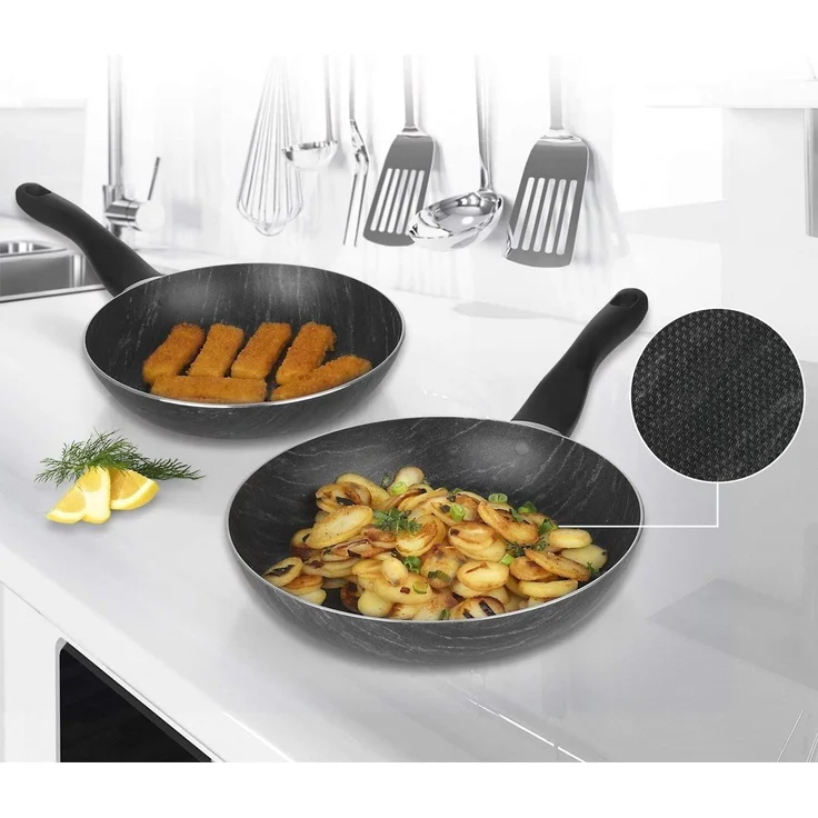 BRATmaxx | Pfannen-Set Marmor-Optik | alle Herdarten inkl. Induktion | spülmaschinengeeignet | Qualität Made in Italy – Bild 5