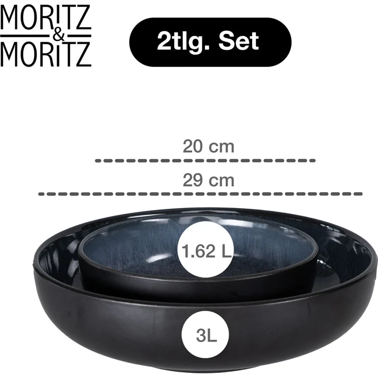 Moritz & Moritz VIDA Servierschale 2tlg. blau – Bild 2