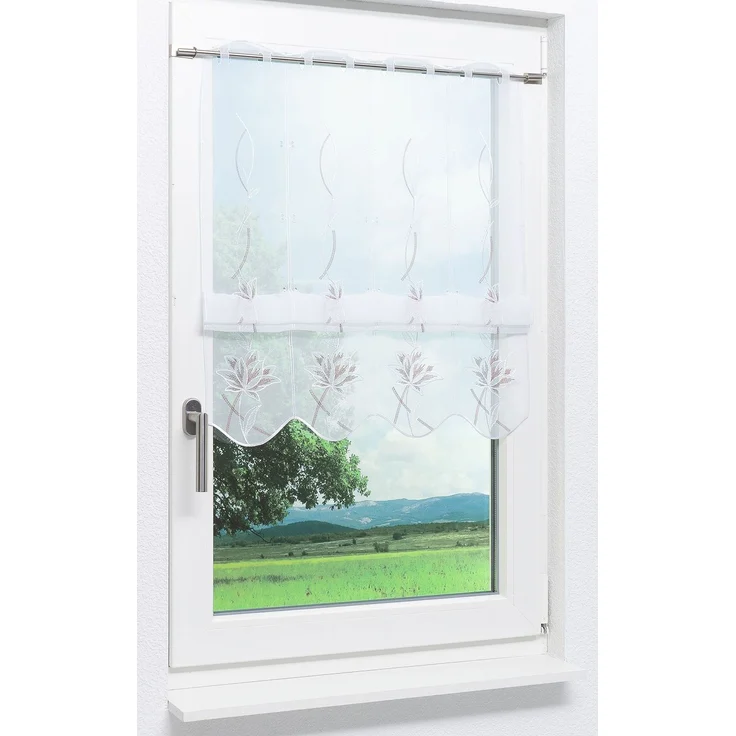 Panneaux Kelchblüten Plauener Spitze - (BxH) 80x95 cm in orange – Bild 2