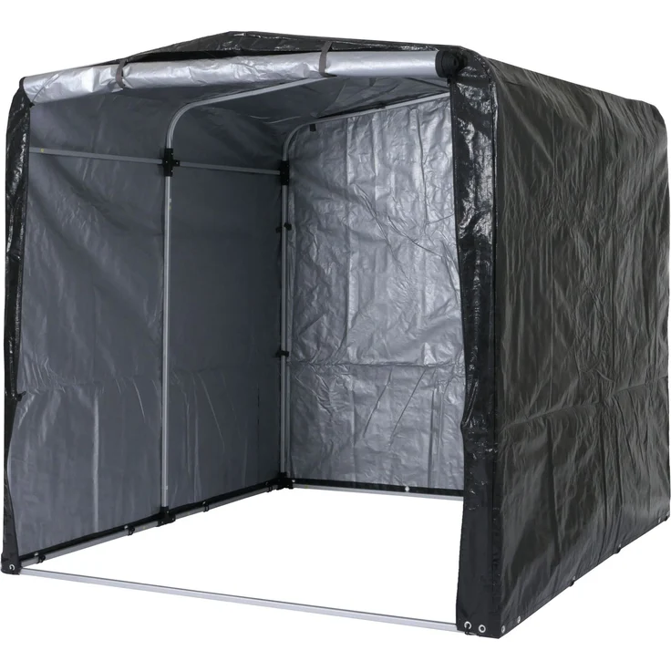Fahrradgarage HWC-N61, Foliengarage Aufbewahrungsgarage Garagenzelt, Alu UV-Schutz wasserfest, 201x201x201cm ~ anthrazit – Bild 9