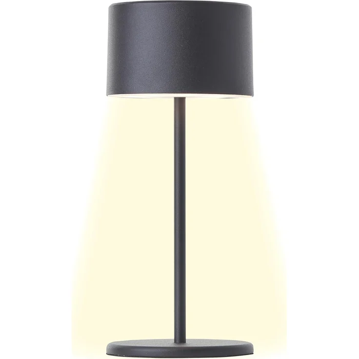 Brilliant LED Tischlampe schwarz Dimmbar & mit Akku Mobile Innenleuchte mit drei-Stufen-Touchdimmer Warmweißes Licht, stilvolles Design, energiesparend & flexibel einsetzbar - per USB aufladbar – Bild 1