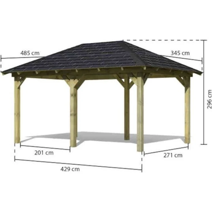 Karibu Pavillon Eco Perida im Set mit Schindeln – Bild 2