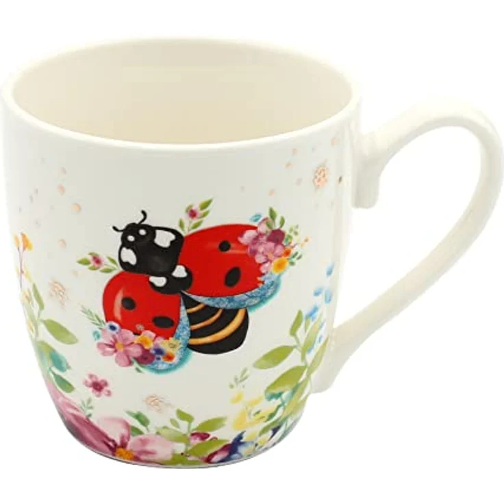 Dekohelden24 Tasse 2er Set Kaffeebecher Kaffeetasse aus Porzellan - Motiv: Biene und, Porzellan – Bild 3