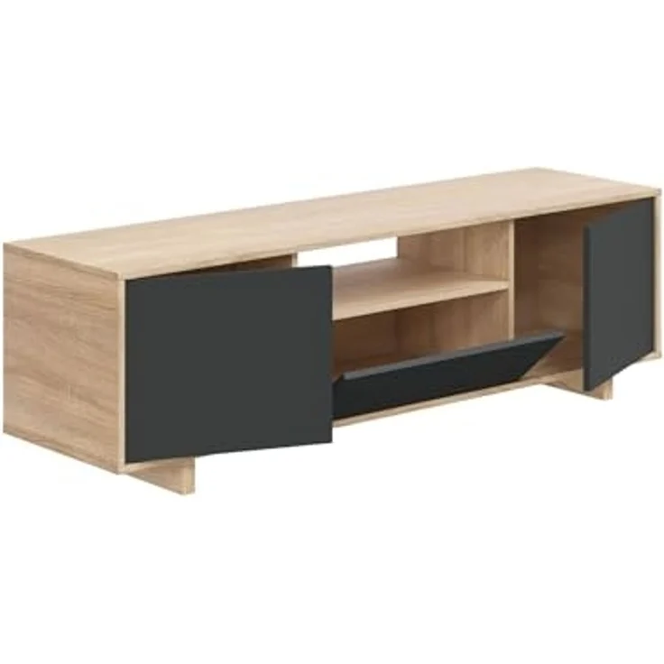 Dmora - TV-Ständer Visalia, Wohnzimmer TV-Sideboard, 3-türiger TV-Ständer, Niedriges Sideboard für Wohnzimmer, cm 150x41h46, Eiche – Bild 7