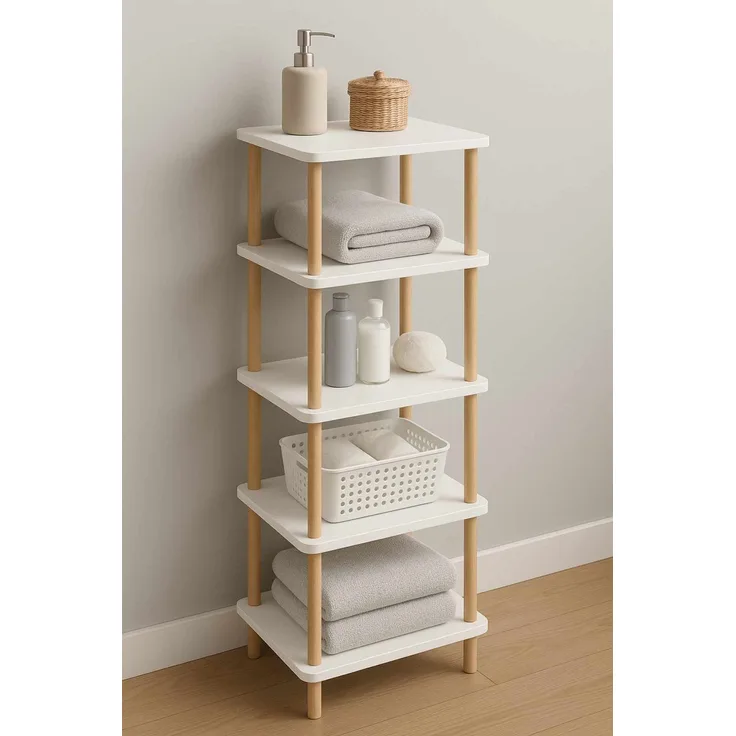 Skye Decor 'Pk262 - White' Badregal, Weiß, 40 x 185 x 30 cm