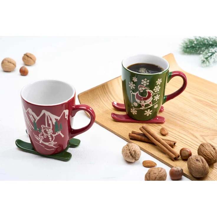 Ritzenhoff & Breker Aspen Kaffeebecher auf Ski 340 ml rot 6er Set – Bild 3