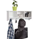 Wandgarderobe,Hängeregal,Bücherregal, Wandschrank,mit 4 Haken,FRG48-W