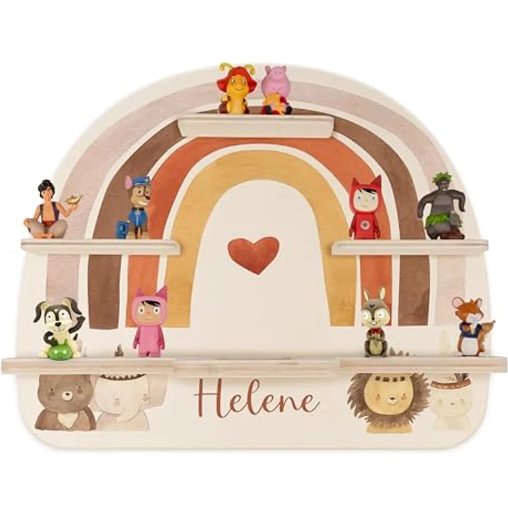 Kidsmood - Tonie Regal fürs Kinderzimmer– Liebevoll gestaltetes Wandregal mit abgerundeten Ecken & Kanten für Toniebox 2 mit Namen & Metallplättchen | Personalisierte Geschenke für Kinder – Bild 10