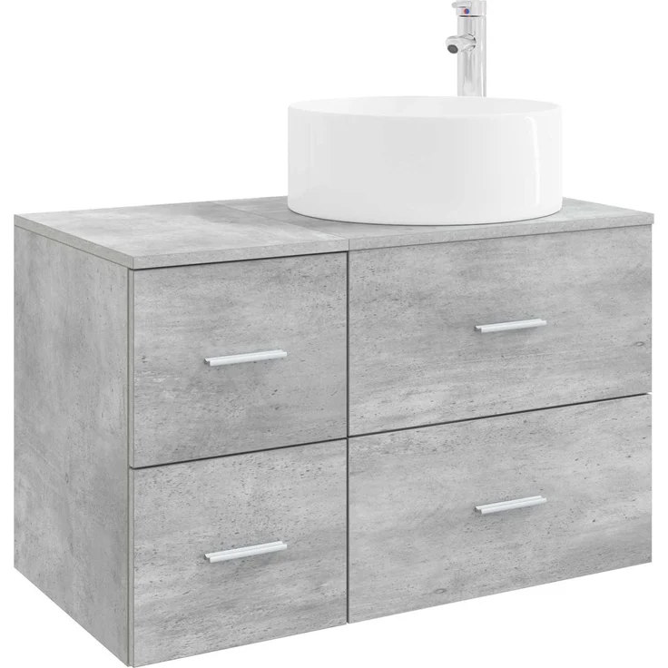 vidaXL Badezimmerschrank-Set 2 stk. Betongrau 79,5 x 44,5 x 80 cm 3404011 – Bild 2