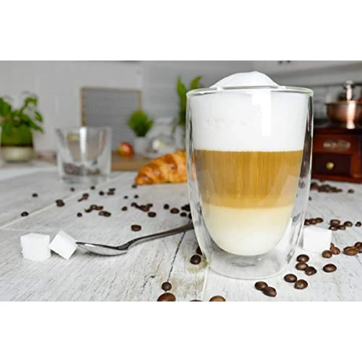 6 doppelwandige Cappuccino Gläser 200ml Kaffegläser Teeglas Doppelwandige Gläser – Bild 3