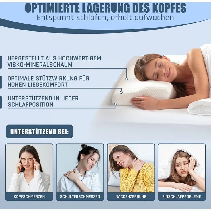 Bestschlaf Nackenkissen für Sofa & Bett, 35x60cm, für Hausstauballergiker geeignet – Bild 2