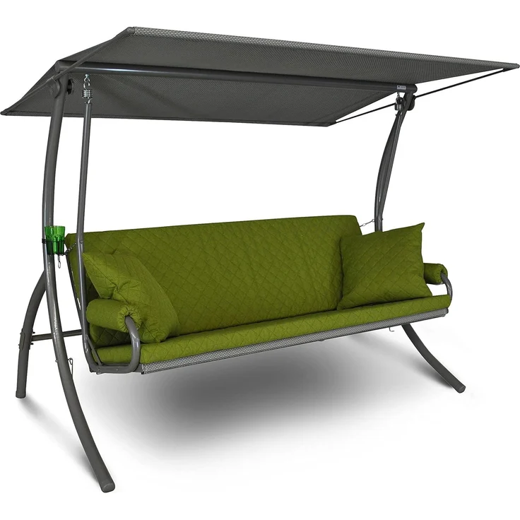 Angerer Freizeitmöbel GmbH Hollywoodschaukel Elegance Joy - Gartenschaukel Made in Germany - Schaukel zum Sitzen, Liegen und Entspannen - inklusive Bett-Funktion - einfache Montage (Hellgrün) – Bild 4