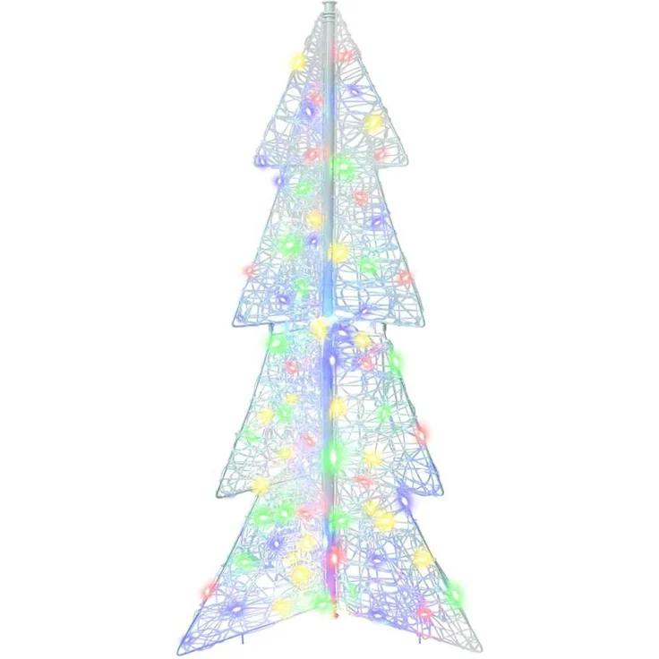 vidaXL Weihnachtsbaum Mehrfarbig 120 cm Acryl 100 LEDs 42019205 – Bild 4