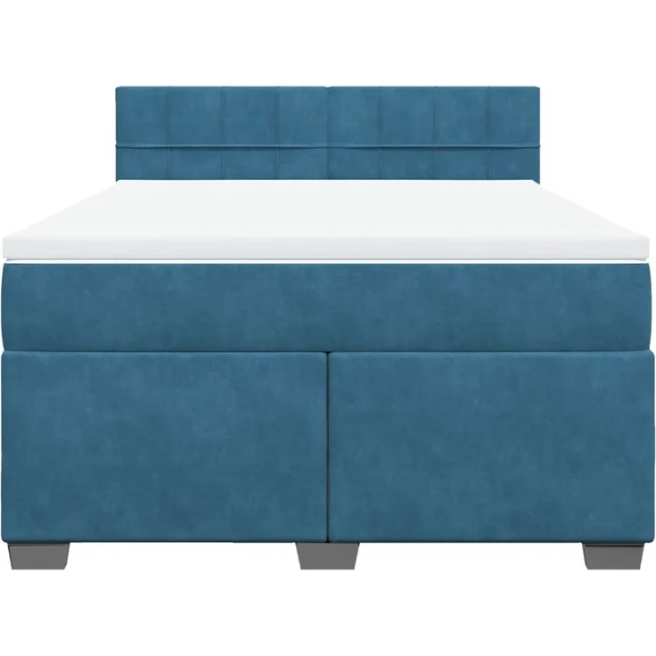 vidaXL Boxspringbett mit Matratze Dunkelblau 140x190 cm Samt 3286310 – Bild 4