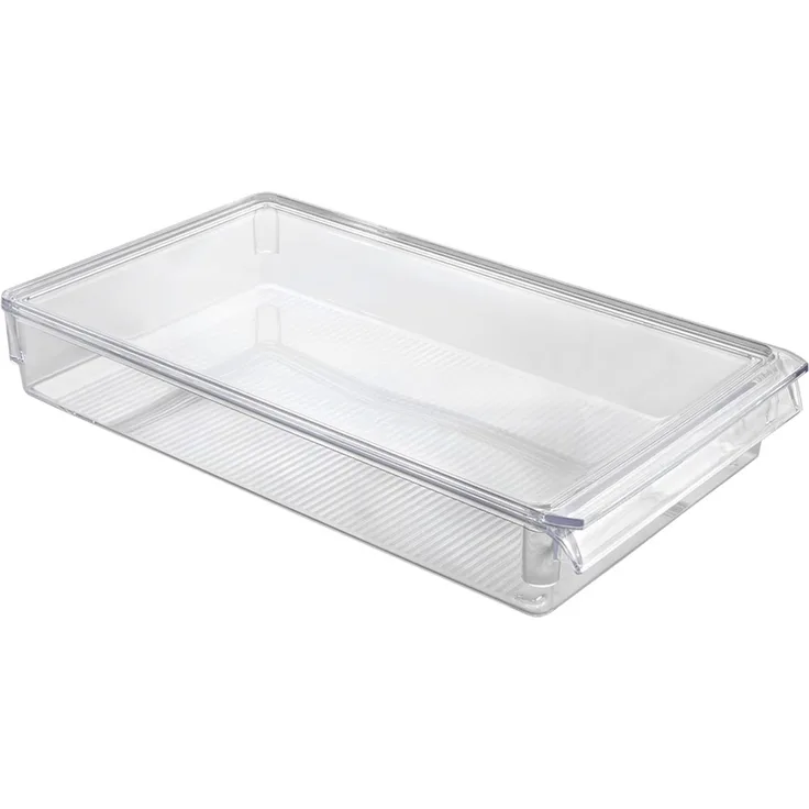 METALTEX 235416000 Frigo Organizer groß mit Deckel 21 x 37 x 5 cm stapelbar / Kühlschrank-Organisation