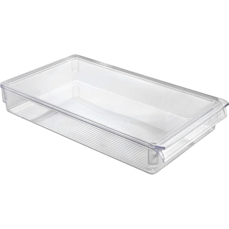 METALTEX 235416000 Frigo Organizer groß mit Deckel 21 x 37 x 5 cm stapelbar / Kühlschrank-Organisation – Bild 1