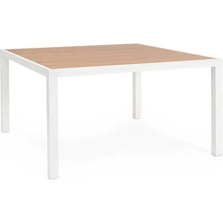Gartenesstisch Hilja aus Aluminium, modern skandinavisch, weiß natur, für 6–8 Personen