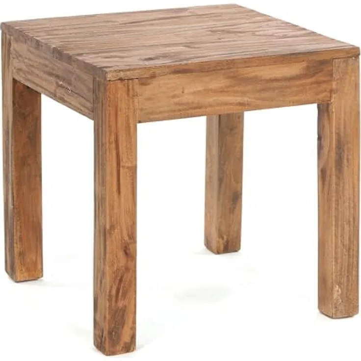 DESIGN DELIGHTS Couchtisch Square 50, vintage Holz, Natur, 50x50x50 cm, Beistelltisch für Wohnzimmer und Leseecke
