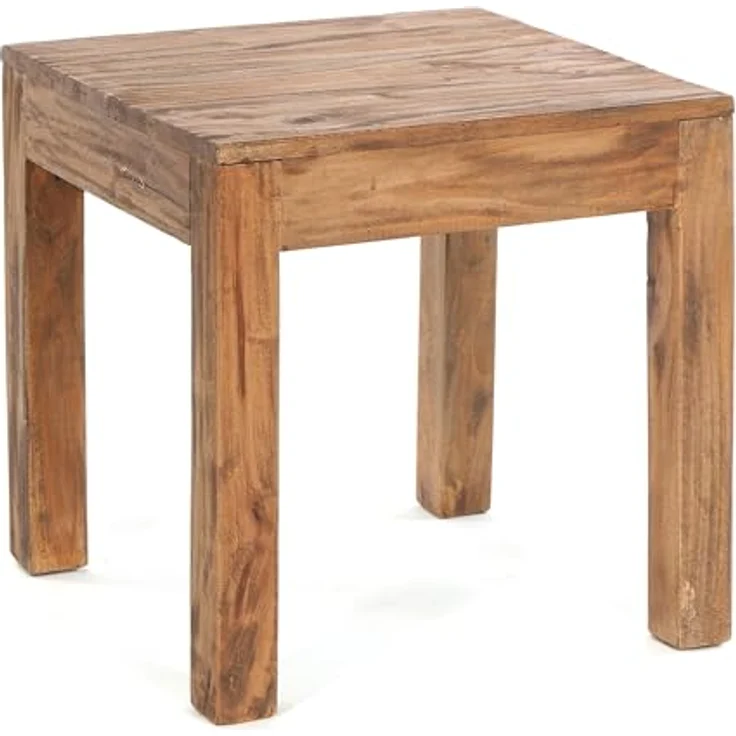 DESIGN DELIGHTS Couchtisch Square 50, vintage Holz, Natur, 50x50x50 cm, Beistelltisch für Wohnzimmer und Leseecke – Bild 1
