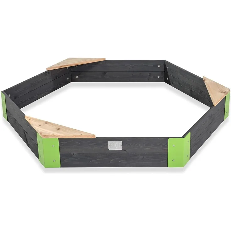 Exit Holz Sandkasten Aksent M | Grau | 160 x 140 x 21 cm