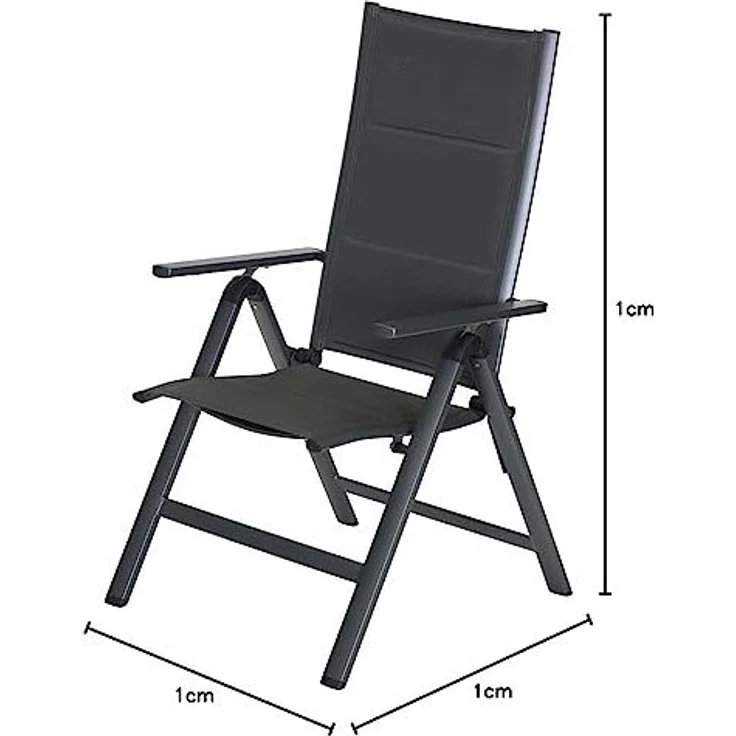 Primaster Klappstuhl Aluminium Klappsessel Gartenstuhl Campingstuhl Hochlehner – Bild 3