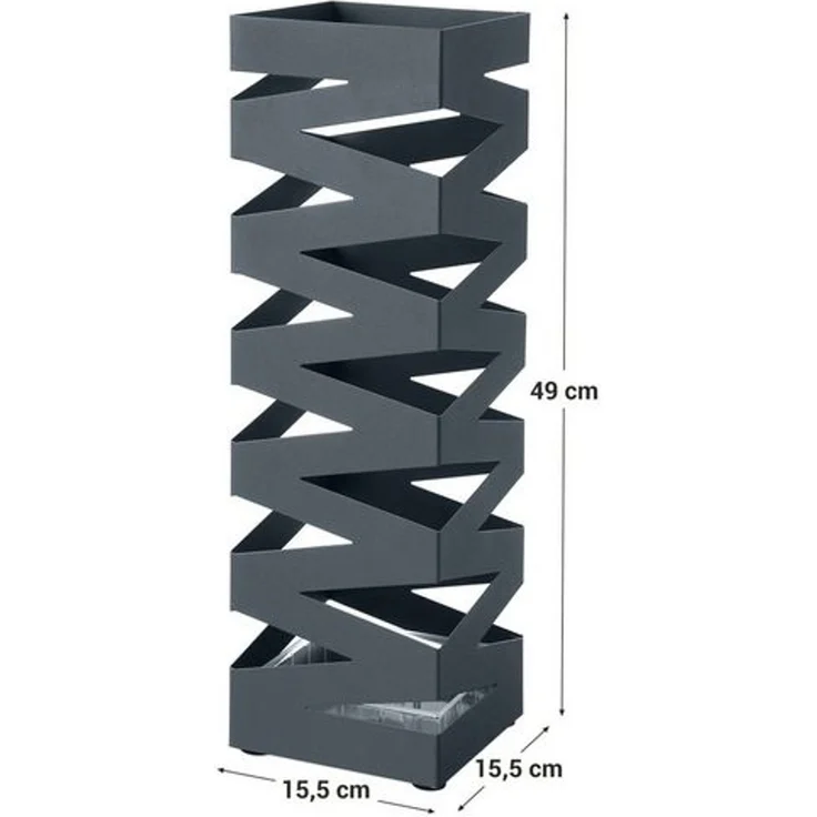 Songmics Regenschirmständer, Metall Anthrazit, 15,5 x 15,5 x 49 cm – Bild 4