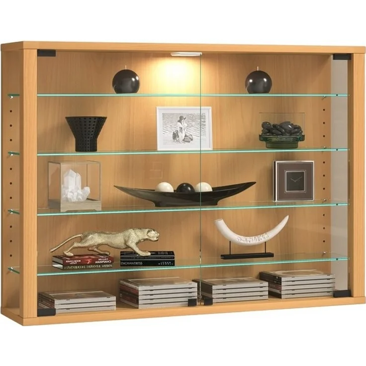 VCM Wandvitrine Vitrosa 919413 Buche H. 60 x B. 83 x T. 18 cm – Bild 4