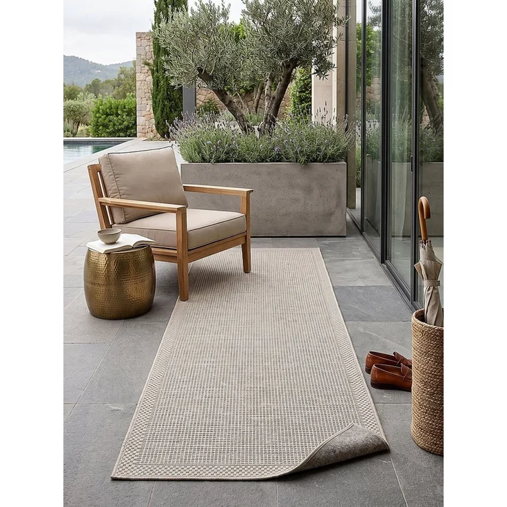 KADIMA DESIGN Teppich ESERA Teppichläufer Beige 80x150 Uni Polypropylen Wohnzimmer, Läufer, Höhe: 4 mm, Strapazierfähig, Pflegeleicht, Farbecht, Wetterfest, UV-beständig – Bild 4