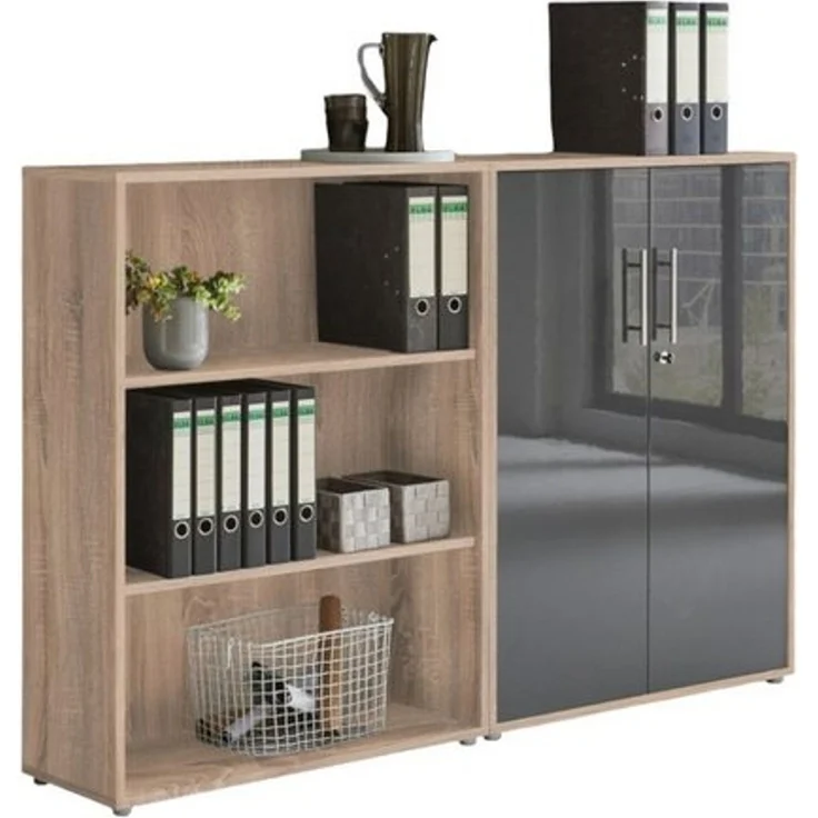 BMG Möbel Aktenschrank Office Edition Schrankwand 1 niedrig abschließbar, in verschiedenen Farben – Bild 4