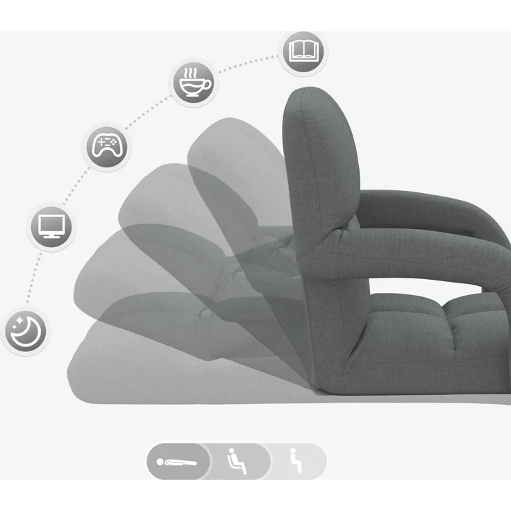 vidaXL Verstellbarer Fußsessel Dunkelgrau 58 x 62 x 58 cm Stoff 42028126 – Bild 9