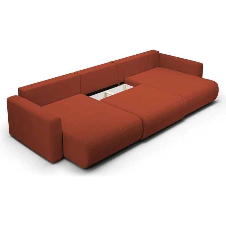 Wohnlandschaft Sofa mit Schlaffunktion CHAIRA Stoff Curio Ziegelrot – Bild 3