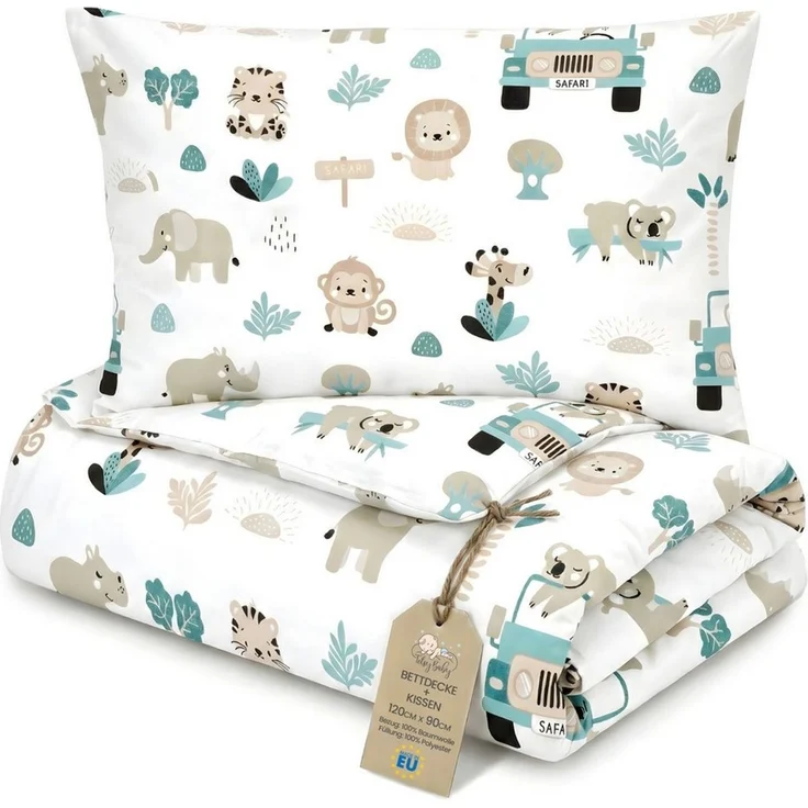 Totsy Baby Babybettwäsche Kinder Bettdecke ohne Bezug – Baby Decke und Kissen Set aus Baumwolle – Bild 1